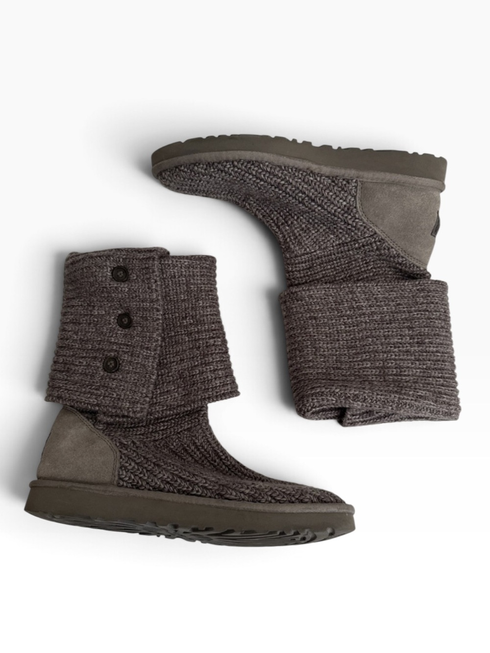 Ugg Classic Cardy Knit Wool Button Tall Boots size 10 Knit Warm Slouch - Picture 3 of 10